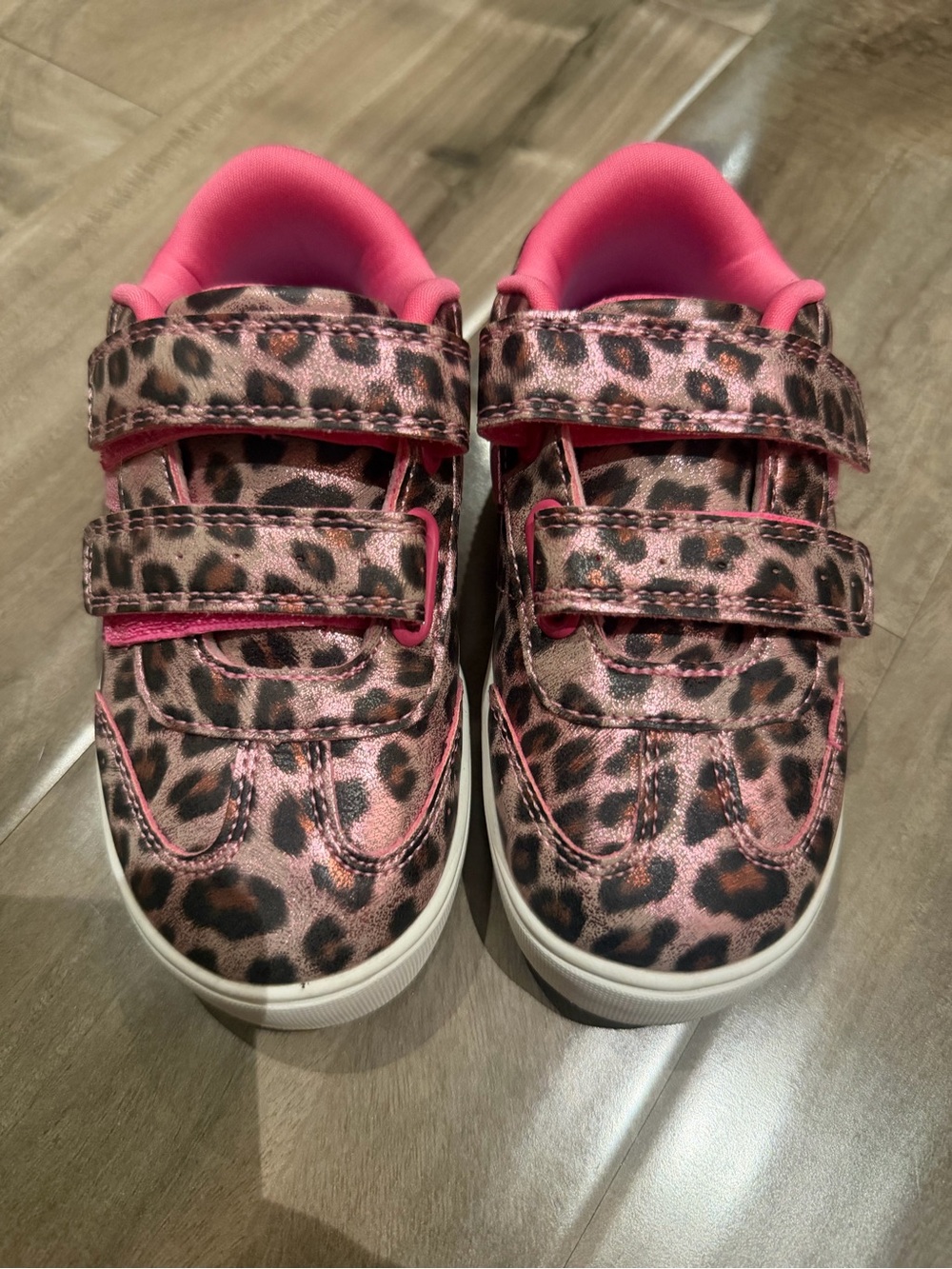 Dr. Scholl's Pink Leopard Print Velcro Kids Sneakers